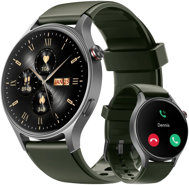 Main image of Smart Watch for Men Women, Answer/Make Call, AMOLED Ultra-Clear Screen Activity Trackers with Heart Rate/Sleep/Step Monitor, Smartwatch for iPhone/Samsung/Android, 110+ Sport Modes, 3ATM Waterproof
