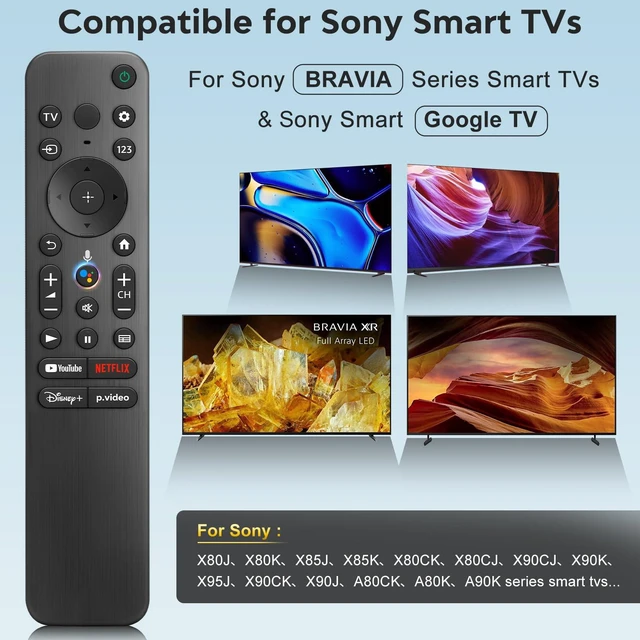 Alt view image 2 of 7 - Replacement Remote for Sony TV & Bravia Smart TV Remote Control with Voice, ABS material, Ergonomic, Universal Remote for Sony Bravia XR 4K Series Smart Google TV RMF-TX520U RMT-TX810U