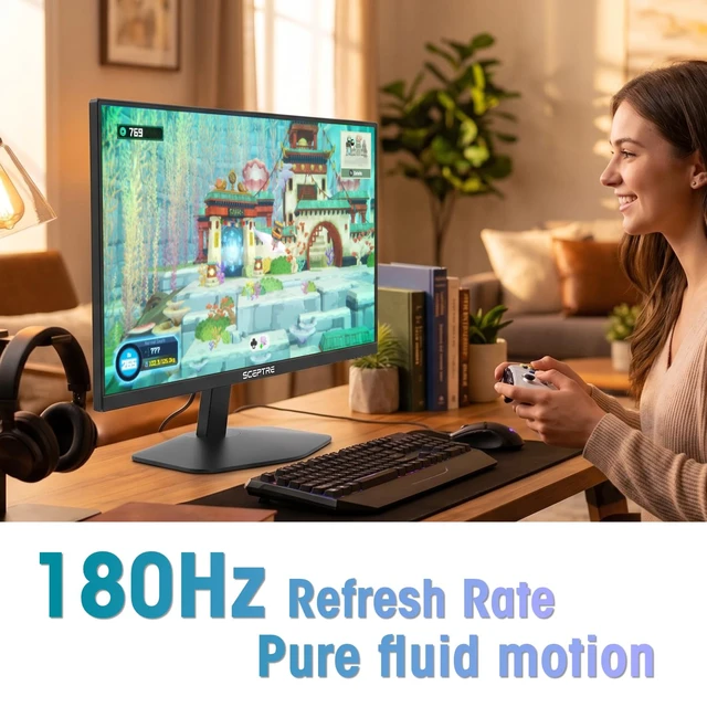 Alt view image 6 of 7 - New! 27-inch Prime Gaming Monitor DisplayPort x2 180Hz HDMI x2 180Hz Build-in Speakers, Machine Black 2027 (E275B-FW180T Series)
