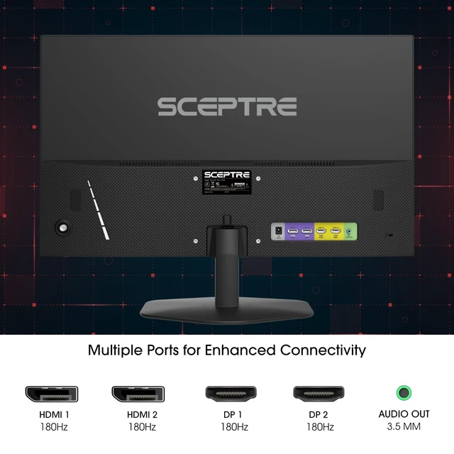 Alt view image 7 of 7 - New! 27-inch Prime Gaming Monitor DisplayPort x2 180Hz HDMI x2 180Hz Build-in Speakers, Machine Black 2027 (E275B-FW180T Series)