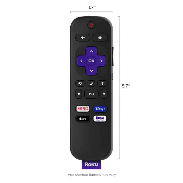Alt view image 3 of 3 - TV Remote Control (Official Manufacturer Product) - Simple Setup, & Pre-Set App Shortcuts - Replacement Remote Compatible with TV Models ONLY (Not Players)(Pack of 2)