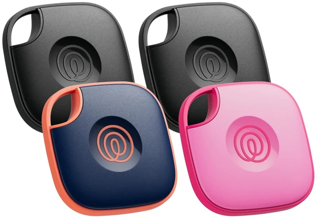 Main image of Tile - Bluetooth Tracker, Keys Finder and Item Locator for Keys, Bags and More. Phone Finder. Both iOS and Android Compatible. 4-Pack (Black/Pink Punch/Navy Blaze)