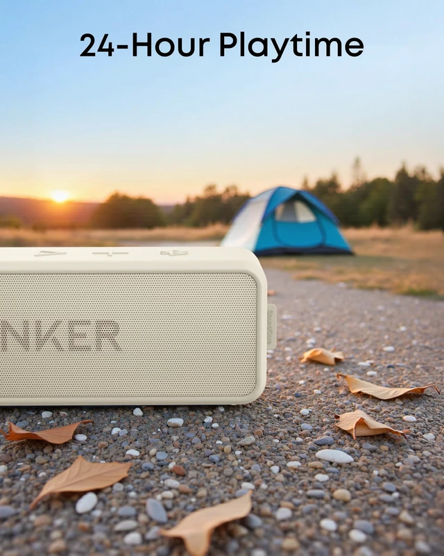 Alt view image 6 of 7 - Soundcore 2 Portable Bluetooth Speaker, 24-Hour Playtime, IPX7 12W Stereo Sound, Wireless Stereo Pairing, Bluetooth 6, Bassup, Wireless Speaker for Home, Shower, Outdoors, Travel, Camping