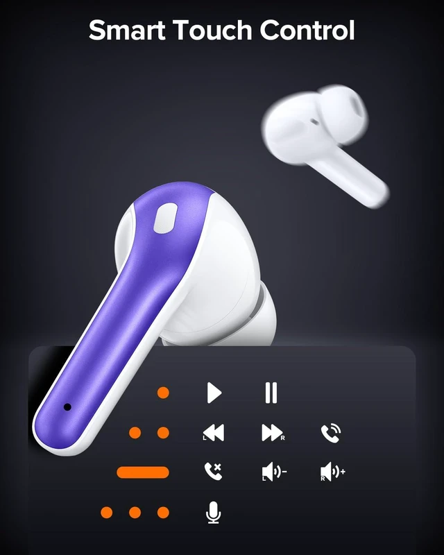 Alt view image 5 of 7 - Bluetooth Headphones True Wireless Earbuds 60H Playback LED Power Display Earphones with Wireless Charging Case IPX5 Waterproof in-Ear Ear buds with Mic for TV Smart Phone Laptop Computer Sports