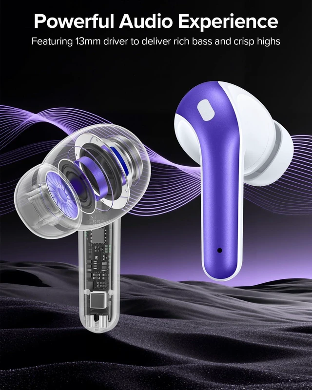 Alt view image 6 of 7 - Bluetooth Headphones True Wireless Earbuds 60H Playback LED Power Display Earphones with Wireless Charging Case IPX5 Waterproof in-Ear Ear buds with Mic for TV Smart Phone Laptop Computer Sports