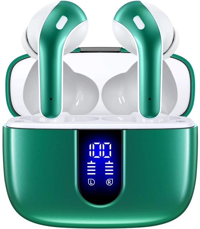 Main image of Bluetooth Headphones True Wireless Earbuds 60H Playback LED Power Display Earphones with Wireless Charging Case IPX5 Waterproof in-Ear Ear buds with Mic for TV Smart Phone Laptop Computer Sports