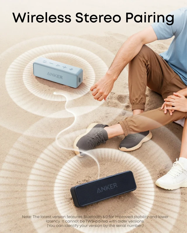 Alt view image 5 of 7 - soundcore 2 Portable Bluetooth Speaker, 24-Hour Playtime, IPX7 12W Stereo Sound, Wireless Stereo Pairing, Bluetooth 6, Bassup, Wireless Speaker for Home, Shower, Outdoors, Travel, Camping