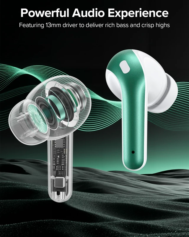 Alt view image 4 of 7 - Bluetooth Headphones True Wireless Earbuds 60H Playback LED Power Display Earphones with Wireless Charging Case IPX5 Waterproof in-Ear Ear buds with Mic for TV Smart Phone Laptop Computer Sports