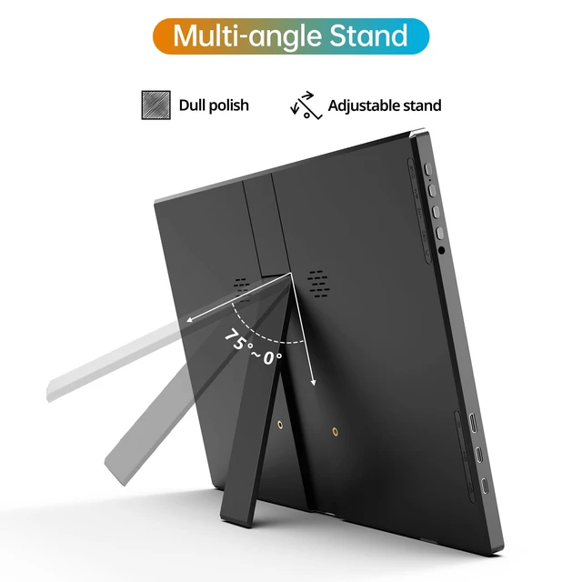 Alt view image 5 of 7 - 14 Inch Portable Monitor FHD1200P Ultra-Slim for Laptop Monitor, USB-C&HDMI Plug&Play,100% SRGB,Dual Speakers Extender Display. Built-in Stand,for Laptop,PC Phone Xbox PS4/5