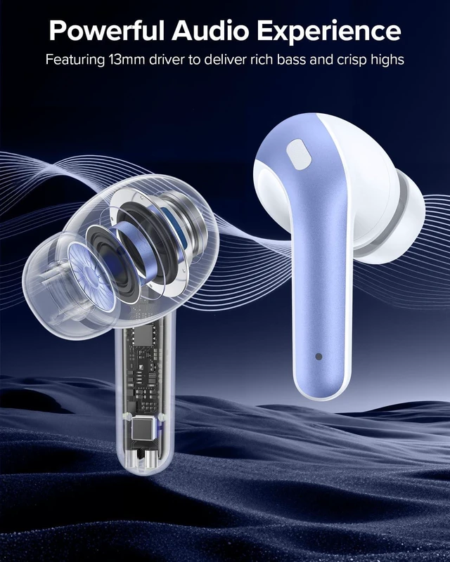 Alt view image 6 of 7 - Bluetooth Headphones True Wireless Earbuds 60H Playback LED Power Display Earphones with Wireless Charging Case IPX5 Waterproof in-Ear Ear buds with Mic for TV Smart Phone Laptop Computer Sports