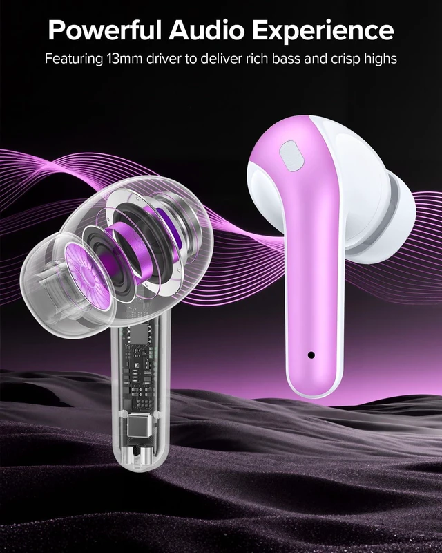 Alt view image 5 of 7 - Bluetooth Headphones True Wireless Earbuds 60H Playback LED Power Display Earphones with Wireless Charging Case IPX5 Waterproof in-Ear Ear buds with Mic for TV Smart Phone Laptop Computer Sports