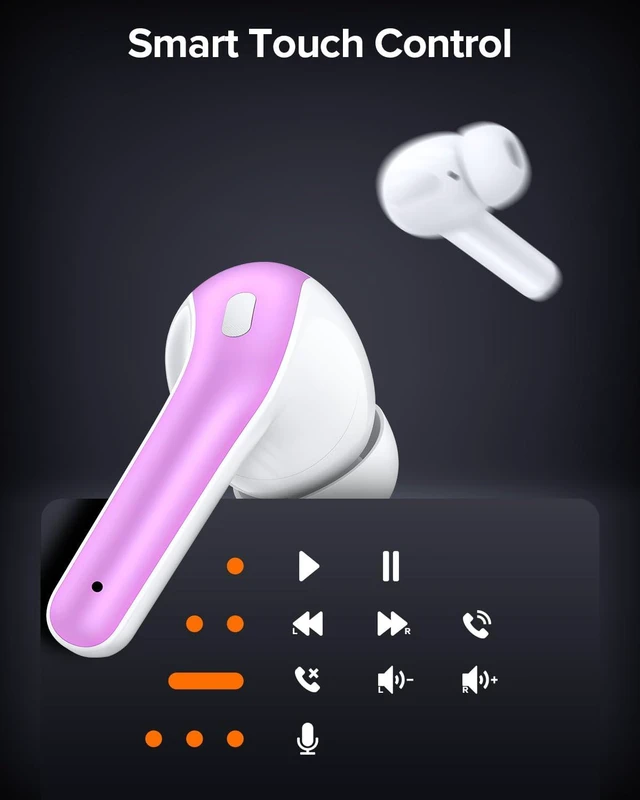 Alt view image 7 of 7 - Bluetooth Headphones True Wireless Earbuds 60H Playback LED Power Display Earphones with Wireless Charging Case IPX5 Waterproof in-Ear Ear buds with Mic for TV Smart Phone Laptop Computer Sports