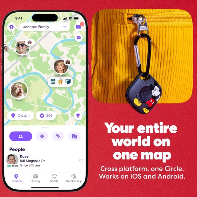 Alt view image 3 of 6 - Tile Starter Pack - Mickey Mouse - Bluetooth Trackers and Item Finders for Keys, Wallets & More. Both iOS and Android Compatible. Phone Finder. 2-Pack (Black Mate/Slim)