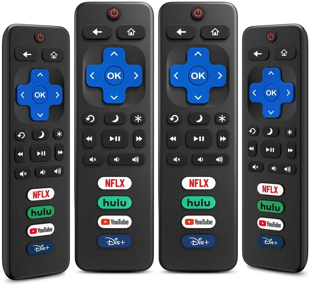 Main image of (4 Pack) Replacement Remote for Roku TV, Universal Remote for TCL Roku TVs for TCL/Onn/Hisense/Sharp/Philips Roku TV Control (Not for Stick & Box), No Setup, Ready Out of the Box