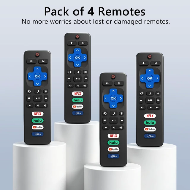 Alt view image 6 of 7 - (4 Pack) Replacement Remote for Roku TV, Universal Remote for TCL Roku TVs for TCL/Onn/Hisense/Sharp/Philips Roku TV Control (Not for Stick & Box), No Setup, Ready Out of the Box
