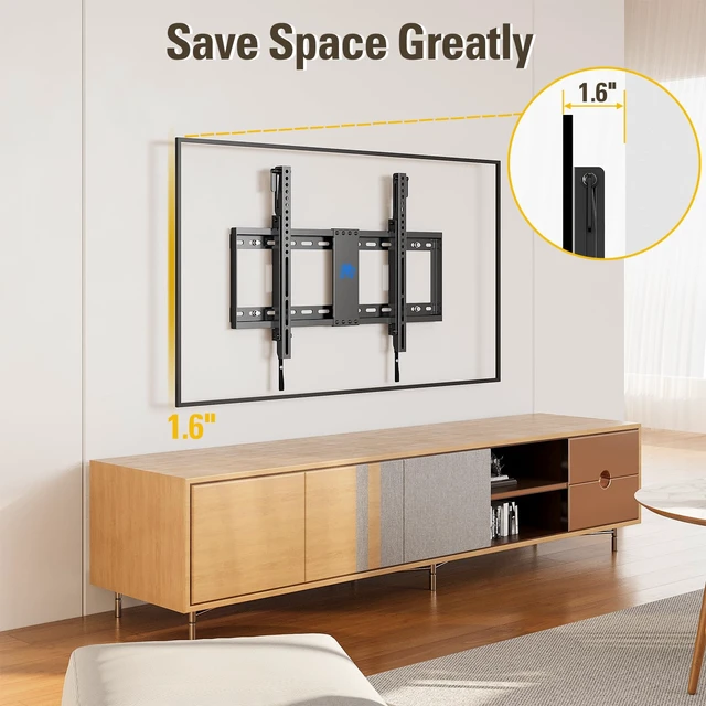 Alt view image 3 of 7 - Tilt TV Wall Mount for 42-70 Inch TVs, Tilt Up to 20 Degrees Fits VESA 200x100 to 600x400mm, up to 132 LBS Loading, Fits 16", 18", 24" Studs, MD2165-LK