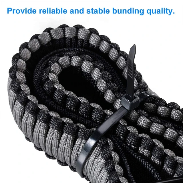 Alt view image 7 of 7 - Zip Ties 8 inch Black Zip Ties 5000 Pack(5×1000), Wire ties with 50lb Tensile Strength, UV Resistant Cable Ties, Self-locking Plastic Ties for Indoor and Outdoor Use, by