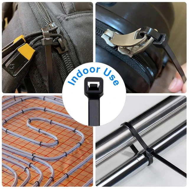 Alt view image 5 of 7 - Zip Ties 8 inch Black Zip Ties 5000 Pack(5×1000), Wire ties with 50lb Tensile Strength, UV Resistant Cable Ties, Self-locking Plastic Ties for Indoor and Outdoor Use, by
