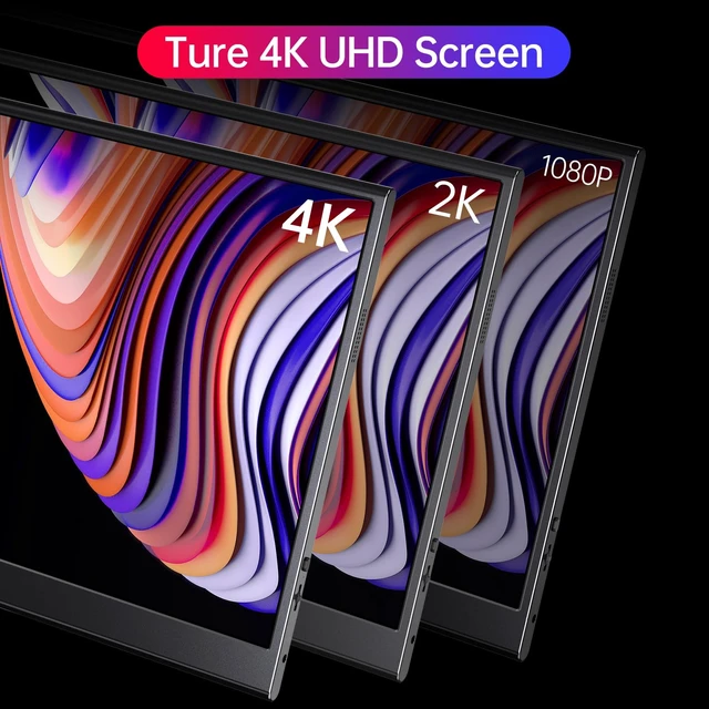 Alt view image 4 of 6 - 15.6" 4K UHD IPS HDR USB-C HDMI Monitor 15.6" 4K UHD IPS 100% RGB HDR, USB-C/HDMI, speakers+smart cover, for PC/Phone/PS5/Xbox/Switch, travel gaming