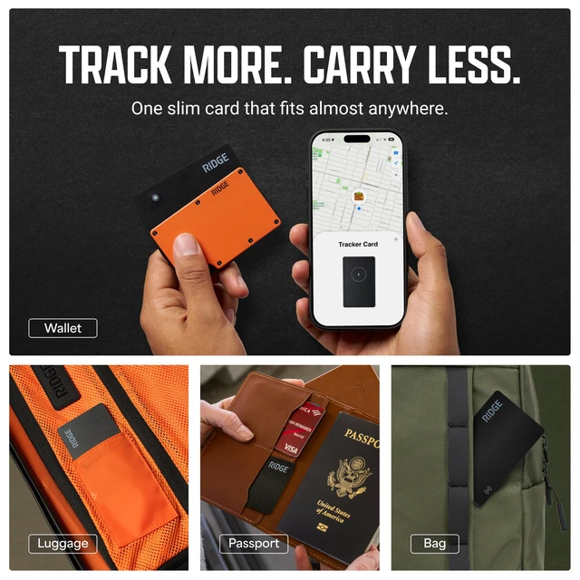 Alt view image 5 of 7 - 3-Pack Ridge Tracker Card Compatible with Apple Find My, Compatible with Android Slim Tracking Card - Wallet Finder, Item Locator for Luggage Tags, Passports, Phone - MFi Certified