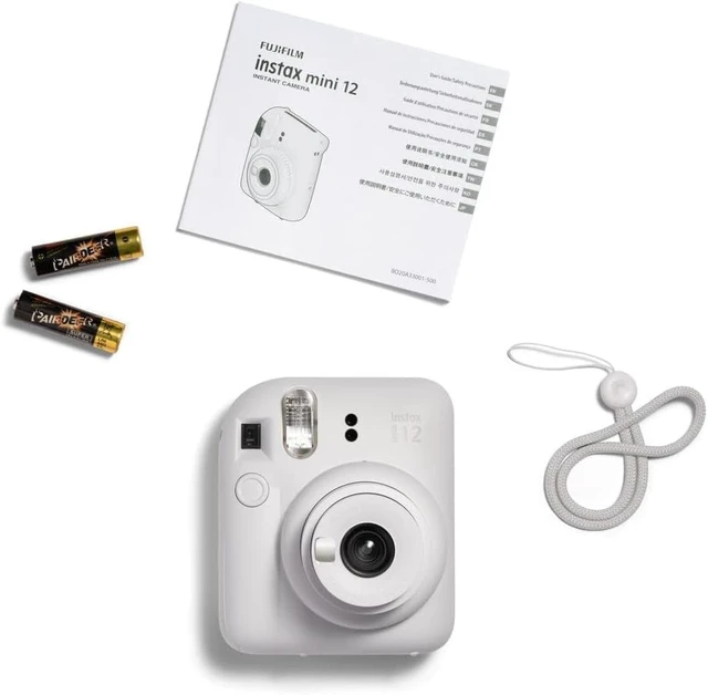 Alt view image 7 of 7 - Instax Mini 12 Instant Film Camera (Clay White w/Case + Extra Film, Compact)