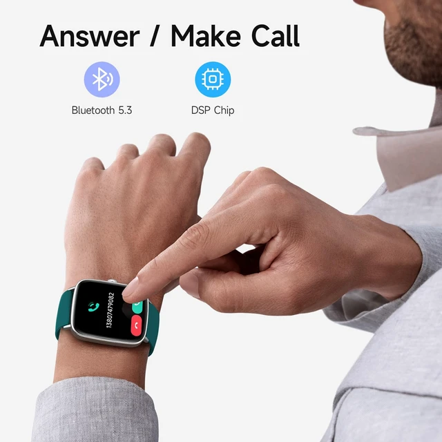 Alt view image 7 of 7 - Smart Watch for Men Women, 1.85" HD Smartwatch Compatible iPhone/Samsung/Android (Answer/Make Calls), 100+ Sport Modes Fitness Tracker with Heart Rate/Sleep/Step Monitor, IP68 Waterproof, 2 Bands