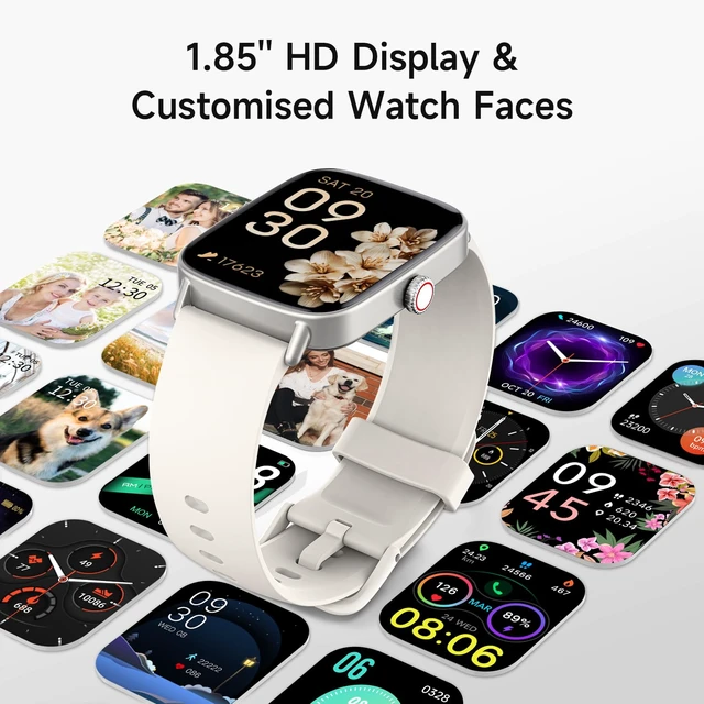 Alt view image 7 of 7 - Smart Watch for Women, 1.85" HD Smartwatch Compatible iPhone/Samsung/Android (Answer/Make Calls), 100+ Sport Modes Fitness Tracker with Heart Rate/Sleep/Step Monitor, IP68 Waterproof (Beige)