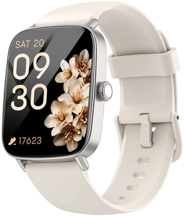 Main image of Smart Watch for Women, 1.85" HD Smartwatch Compatible iPhone/Samsung/Android (Answer/Make Calls), 100+ Sport Modes Fitness Tracker with Heart Rate/Sleep/Step Monitor, IP68 Waterproof (Beige)