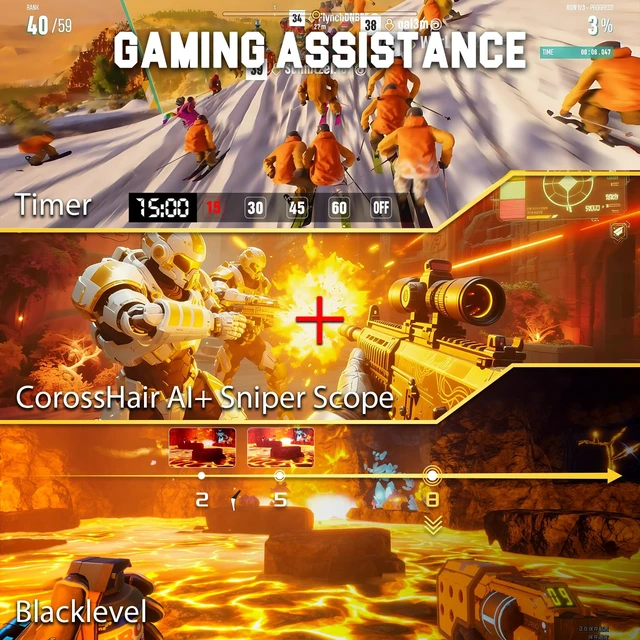 Alt view image 5 of 7 - Gaming Monitor 27 inch 1440p 200Hz 180Hz Computer Monitor 1ms Fast IPS, WQHD, FreeSync Premium, Brightness 400Nits, 130% sRGB, 10Bits, HDR, ErgoStand, VESA Mount, 2×DP 1.2 & 2×HDMI