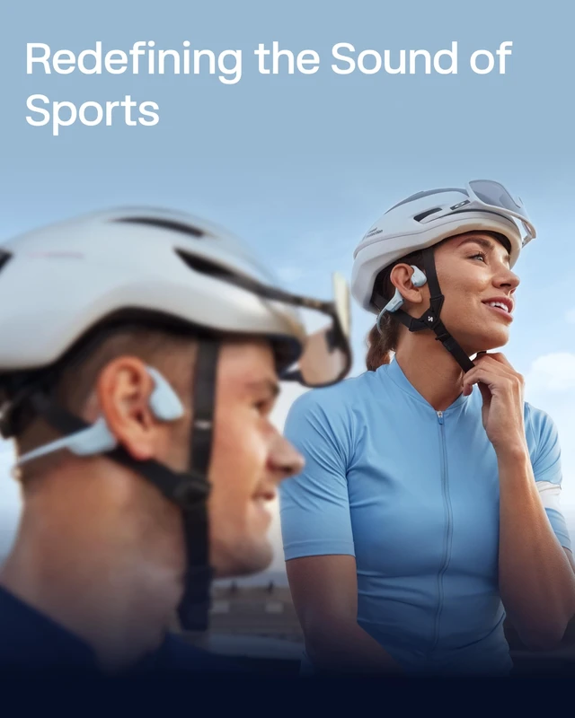 Alt view image 4 of 7 - OpenRun Pro 2 Mini Bone Conduction Bluetooth Sport Headphones,Blue Bundle with Reflective StripDualPitch premium soundOpen ear awareness; Smart Mic; IP55; 12H battery; Running/Cycling/Hiking