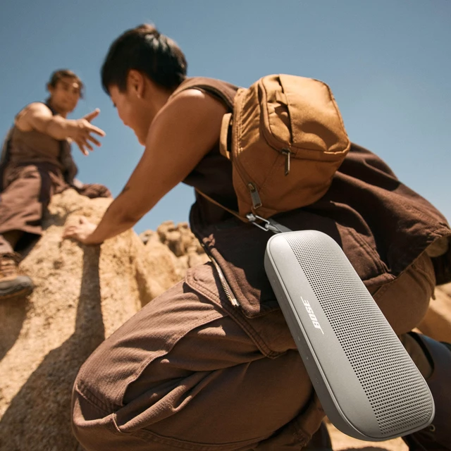Alt view image 3 of 7 - SoundLink Flex Bluetooth Speaker (2nd Gen) - Portable Outdoor Speaker with Hi-Fi Audio, Waterproof and Dustproof, USB-C, Up to 12 Hours Battery Life, Sandstone