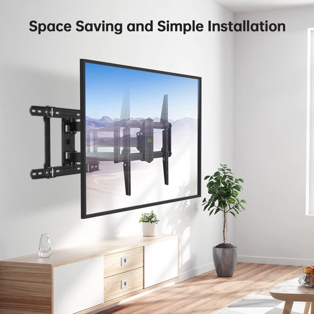 Alt view image 6 of 7 - Full Motion TV Wall Mount 42"-84" TVS, Fits 16" 18" or 24" Studs, Heavy Duty TV Mounts Bracket with Dual Articulating Arms Tilt Swivel Extension Max VESA 600x400mm, Weight Capacity 110lbs