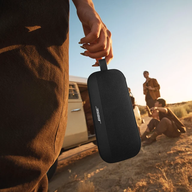 Alt view image 6 of 7 - SoundLink Flex Bluetooth Speaker (2nd Gen) - Portable Outdoor Speaker with Hi-Fi Audio, Waterproof and Dustproof, USB-C, Up to 12 Hours Battery Life, Black