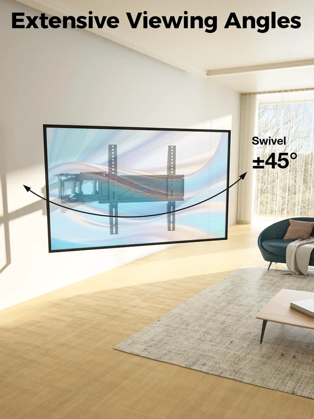 Alt view image 2 of 5 - UL Listed Full Motion TV Wall Mount for Most 32-70 inch TVs, Wall Mount TV Bracket for 40 50 55 65 inch tv with Smooth Swivel, Tilt, Extension, Level-Has Hardware & Drill Template (Pack of 2)