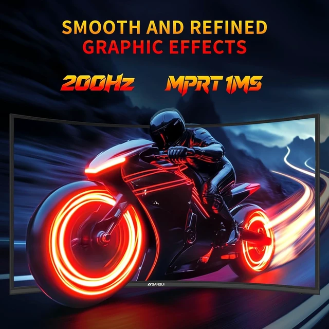 Alt view image 4 of 7 - 27 Inch WQHD 2560X1440 Curved Gaming Monitor 200Hz MPRT 1ms Computer Monitor,HDMI2.0 * 2, DP1.4 * 2,Freesync,Curved 1500R,5000:1 Contrast Ratio,120% sRGB,HDR(ES-G27C1Q DP Cable Incl.)