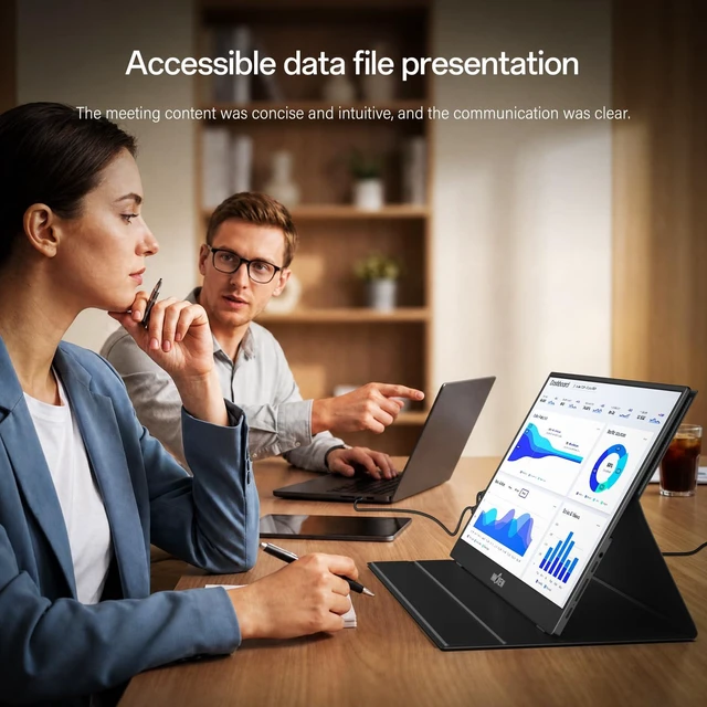 Alt view image 5 of 7 - 2K Portable Monitor for Laptop 15.6" 2560×1440 QHD 100% sRGB Built-in Speaker USB C Standard HDMI External Second Screen for Mac Laptop Phone PS4/5 Xbox Switch