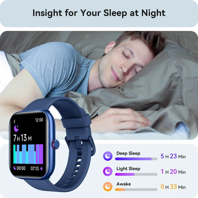 Alt view image 4 of 7 - Smart Watch for Women Men iPhone & Android, 1.85" Fitness & Sleep Tracker with Calls/Text, Smartwatch IP68 Waterproof, 110+ Sport Modes, Heart Rate/SpO2 Monitor