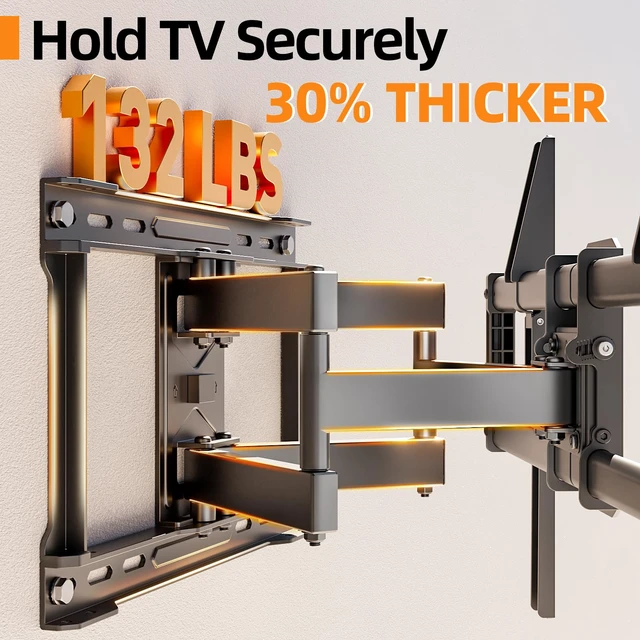Alt view image 2 of 6 - 75 85 90 inch Full Motion TV Wall Mount for 40-90'' TV Mount, Heavy Duty Adjustable articulating Bracket Tilt Swivel Extension Level, VESA 600x400mm, 16" Studs, 132 lbs for 65 70 75+ TVs
