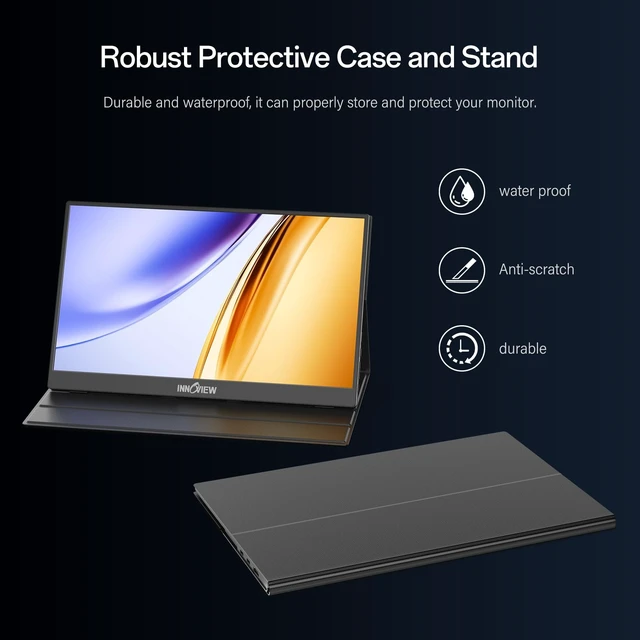 Alt view image 7 of 7 - 2K Portable Monitor for Laptop 15.6" 2560×1440 QHD 100% sRGB Built-in Speaker USB C Standard HDMI External Second Screen for Mac Laptop Phone PS4/5 Xbox Switch
