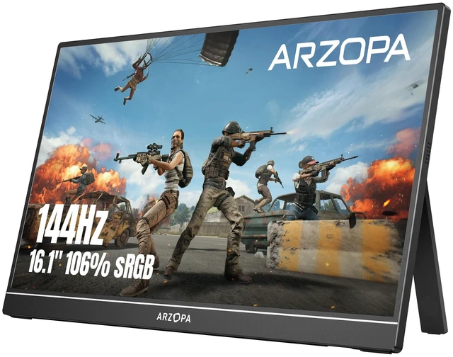Main image of 16.1'' 144Hz Portable Gaming Monitor 106% sRGB - Z1FC 1080P FHD Kickstand Portable Monitor with HDR, Ultra Slim, Eye Care, External Second Screen for Laptop, PC, PS5, Mac, Xbox