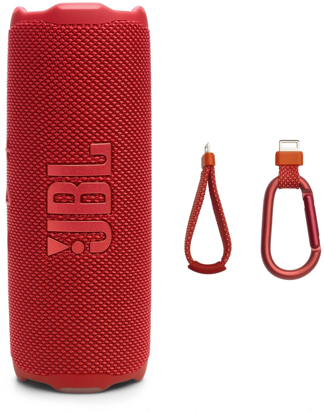 Main image of Flip 7 Portable Bluetooth Speaker, Waterproof and Drop-Proof - Red Up To 16 Hours Playtime, IP68 Dustproof Build, Clip-On Loop, USB C Lossless Audio, Links With Other Speakers For Outdoor Use