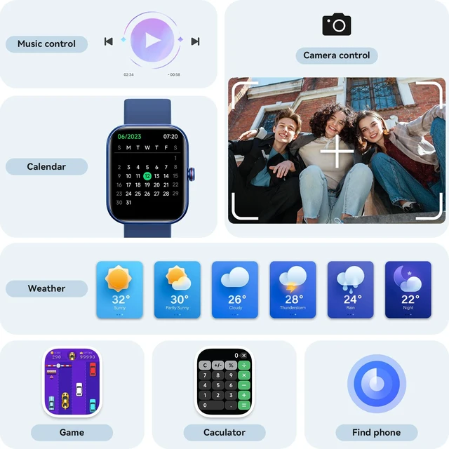 Alt view image 7 of 7 - Smart Watch for Women Men iPhone & Android, 1.85" Fitness & Sleep Tracker with Calls/Text, Smartwatch IP68 Waterproof, 110+ Sport Modes, Heart Rate/SpO2 Monitor