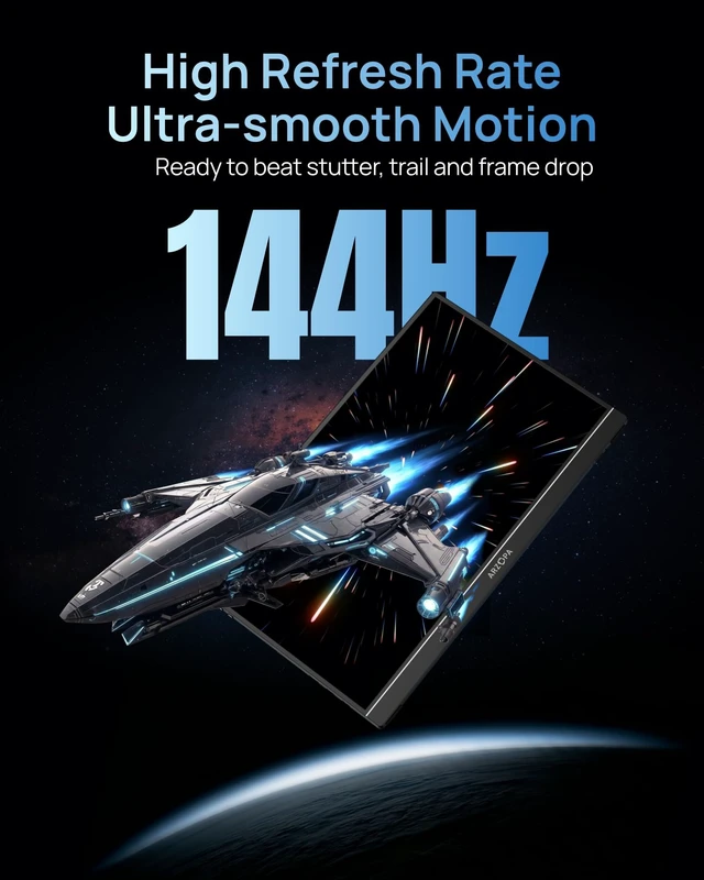 Alt view image 6 of 7 - 16.1'' 144Hz Portable Gaming Monitor 106% sRGB - Z1FC 1080P FHD Kickstand Portable Monitor with HDR, Ultra Slim, Eye Care, External Second Screen for Laptop, PC, PS5, Mac, Xbox
