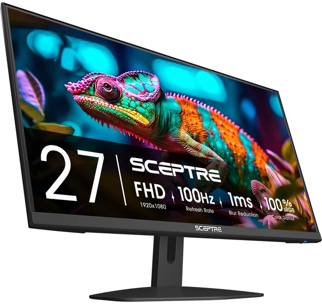 Main image of 27-Inch Gaming Monitor, FHD 1080p, 100Hz, 1ms, DisplayPort, HDMI x2, 100% sRGB, AMD FreeSync, Built-in Speakers, Eye Care, Frameless, Machine Black (E275W-FW100T Series, 2026)