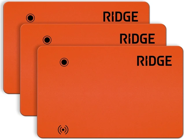 Main image of 3-Pack Ridge Tracker Card Compatible with Apple Find My, Compatible with Android Slim Tracking Card - Wallet Finder, Item Locator for Luggage Tags, Passports, Phone - MFi Certified