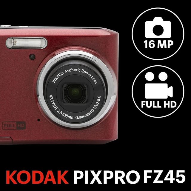 Alt view image 3 of 7 - PIXPRO FZ45 16MP Compact Digital Camera, 4X Optical Zoom, AA, Red 1080p Full HD Video, 27mm Wide Angle Lens, 2.7 Inch LCD, Point and Shoot, Digicam, Travel and Family Photos