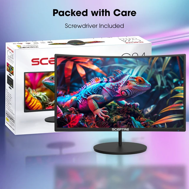Alt view image 3 of 6 - New! Curved 24-inch Gaming Monitor 100Hz 1080p R1500 98% sRGB HDMI x2 VGA Build-in Speakers, VESA Wall Mount Machine Black 2026 (C248W-1920RN Series)