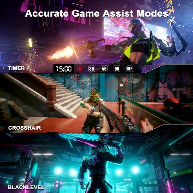 Alt view image 6 of 7 - 27 Inch WQHD 2560 x 1440 IPS Gaming Monitor, 200Hz 180Hz 1ms Computer Monitor, DP 1.2 x2 HDMI 2.0 x2 VESA Mount, 120% sRGB HDR Eye Care Metal Stand (DP Cable Included)