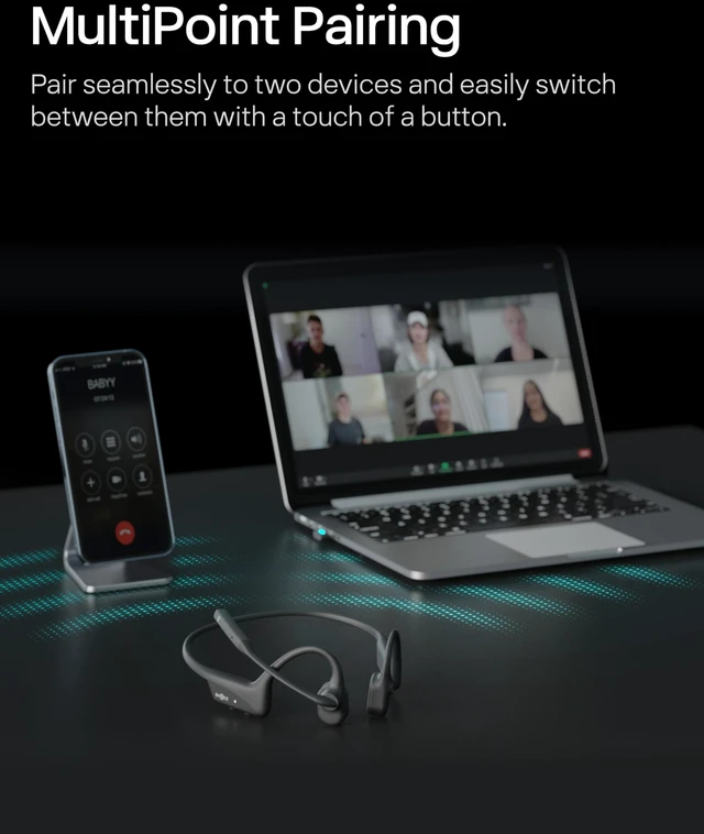Alt view image 6 of 7 - OpenComm2 UC Open-Ear Headset, USB-A Dongle, Noise-Canceling Mic Zoom CertifiedBone Conduction HeadphonesMute Button for Work Calls and Meetings16-Hour Battery Life & Quick Charge