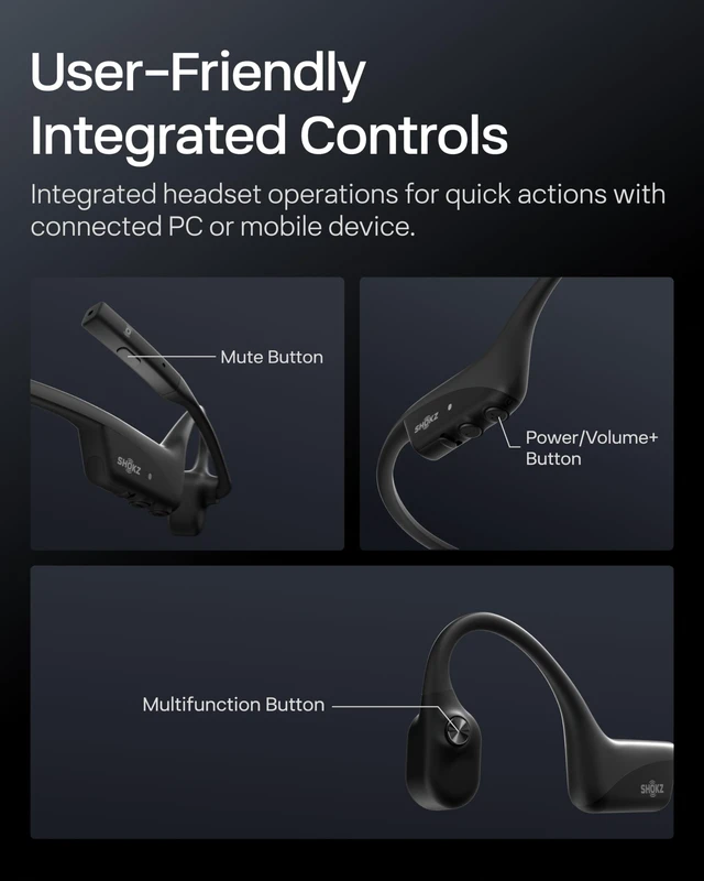 Alt view image 7 of 7 - OpenComm2 UC Open-Ear Headset, USB-A Dongle, Noise-Canceling Mic Zoom CertifiedBone Conduction HeadphonesMute Button for Work Calls and Meetings16-Hour Battery Life & Quick Charge